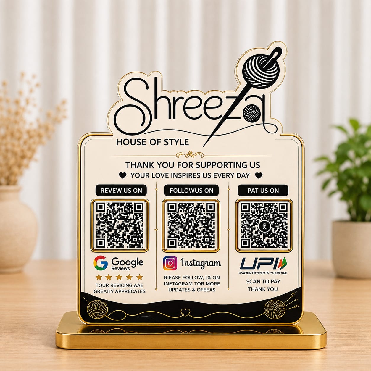 3QR Custom Standee - Boutique Shop edition
