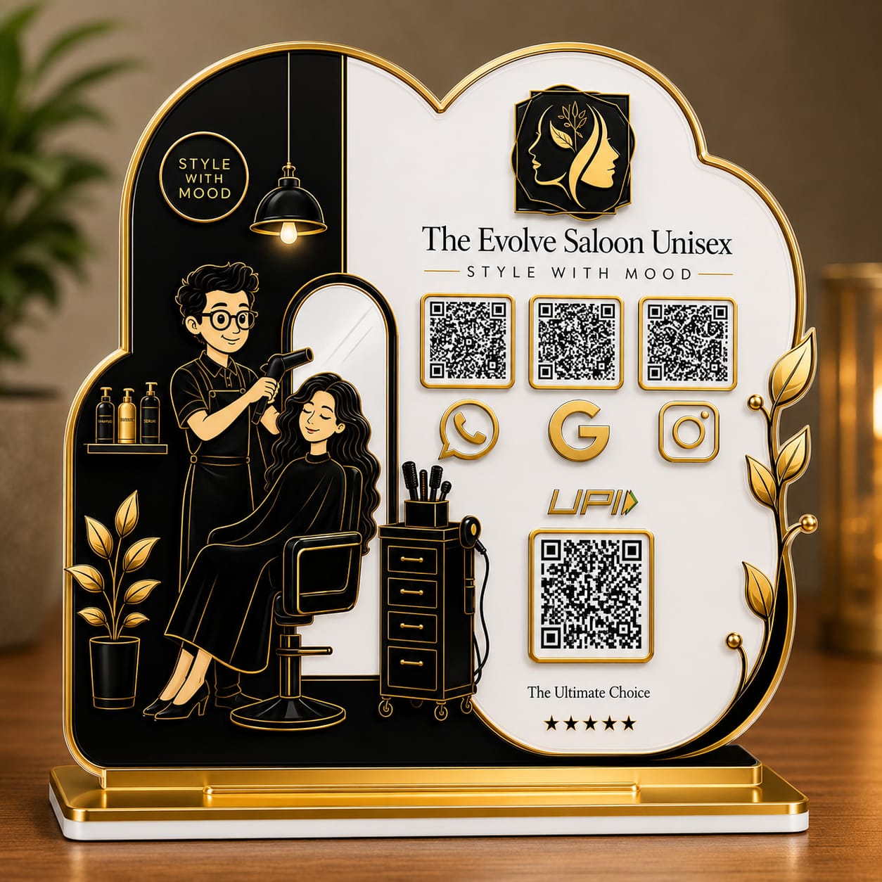 3QR Custom Standee - Salon edition