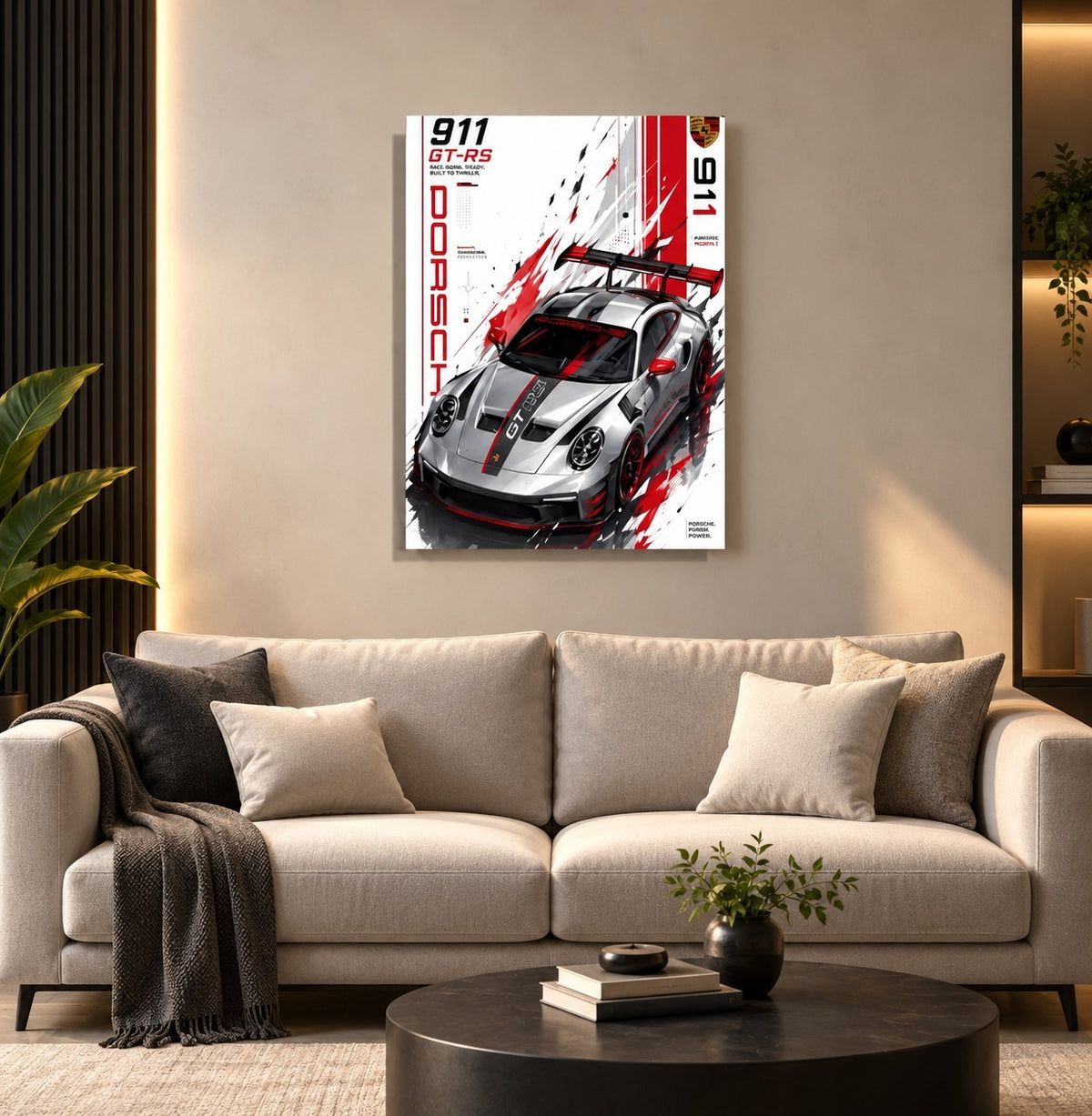 911 GT Car Wall Frame | Premium Acrylic 911 GTR Wall Frame for Living Room,