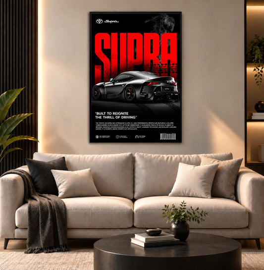 Supra Car Wall Frame | Premium Acrylic Supra Wall Frame for Living Room, Bedroom
