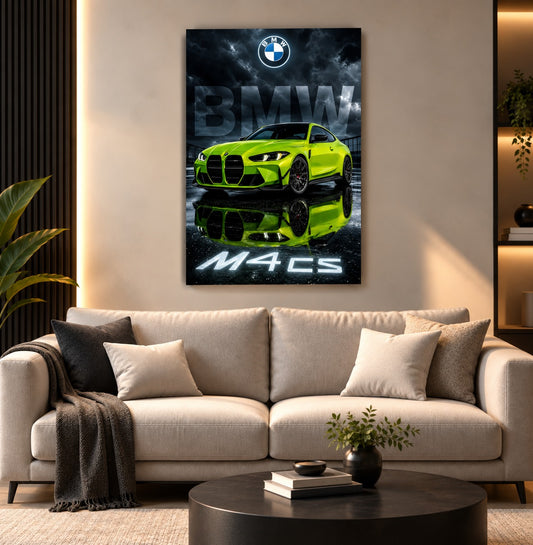 M4 CS Car Wall Frame | Premium Acrylic M4 CS Wall Frame for Living Room, Bedroom