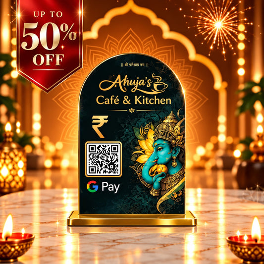 1QR Printed Curved Standee