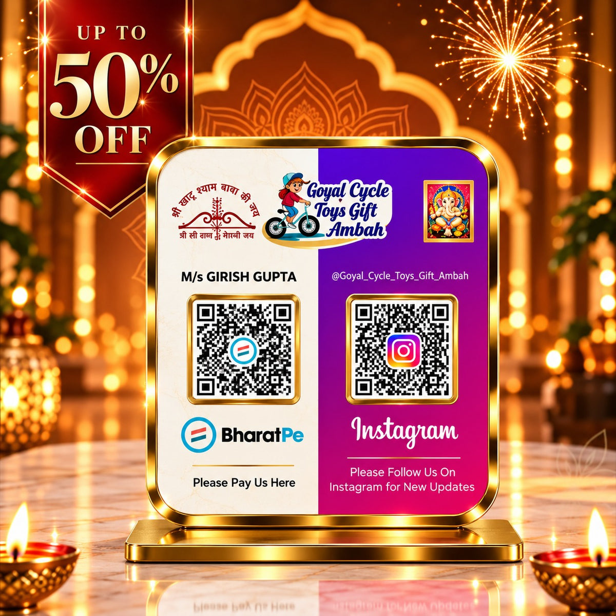 2QR Social Icon Premium Standee