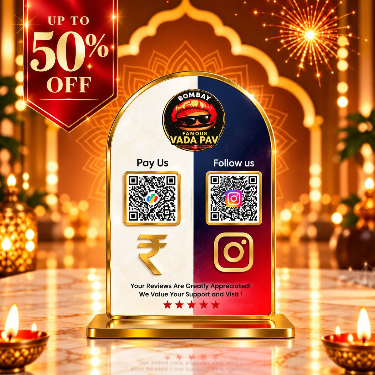 2QR Curved Social Media Edition Standee
