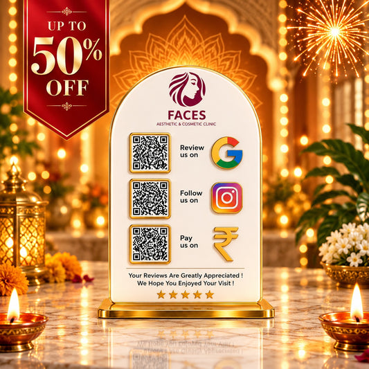 3QR Golden Border Curved Standee