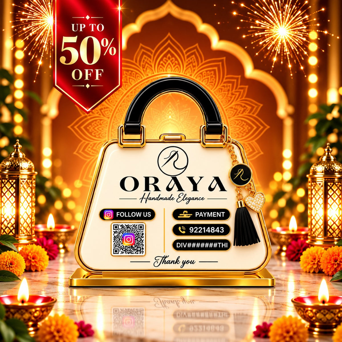 1QR Custom Standee - Handbag Edition