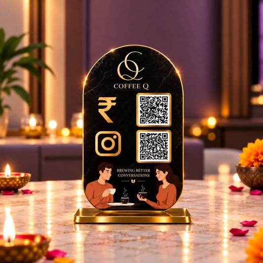 2QR Oval Standee - Coffee Q Edition