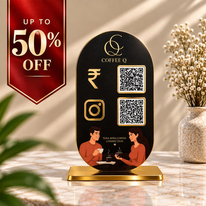 2QR Oval Standee - Coffee Q Edition