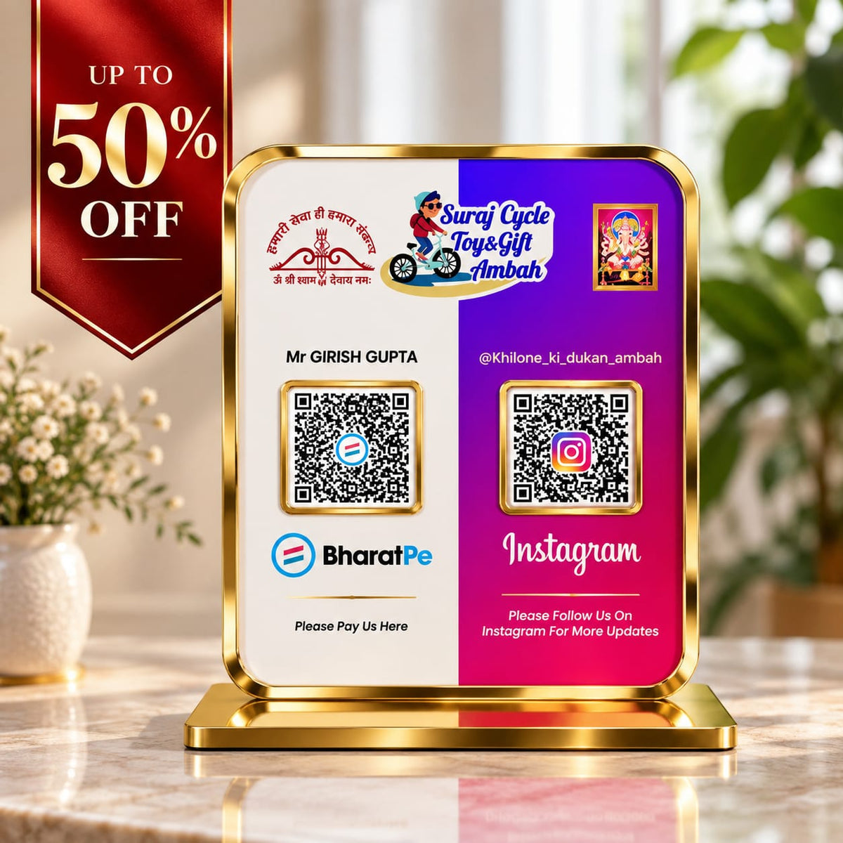 2QR Social Icon Premium Standee