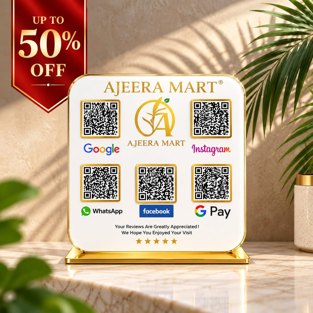 5QR White Standee