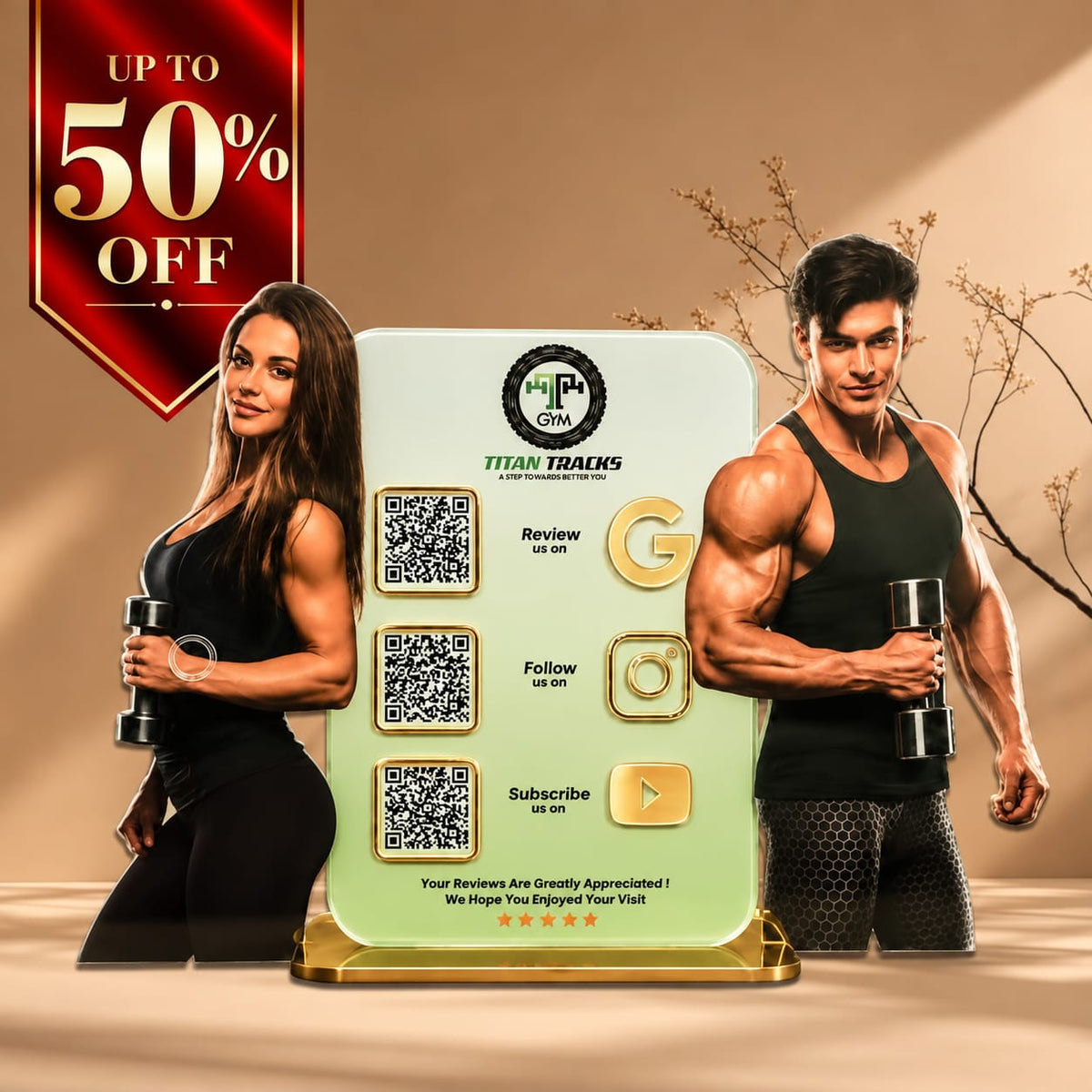3QR Custom Standee For GYM Fitness