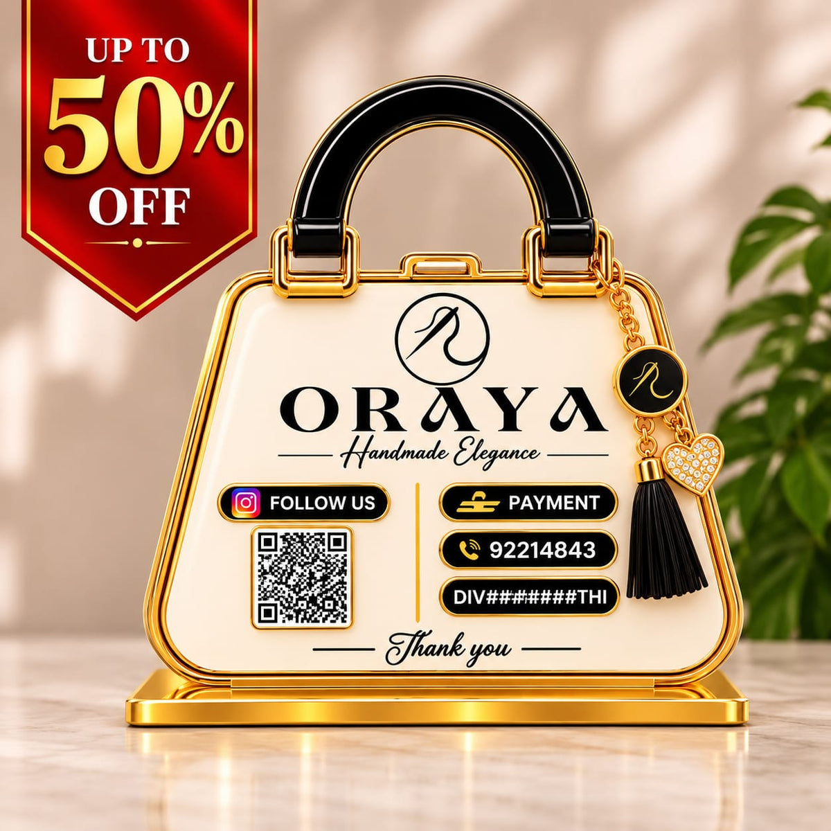1QR Custom Standee - Handbag Edition