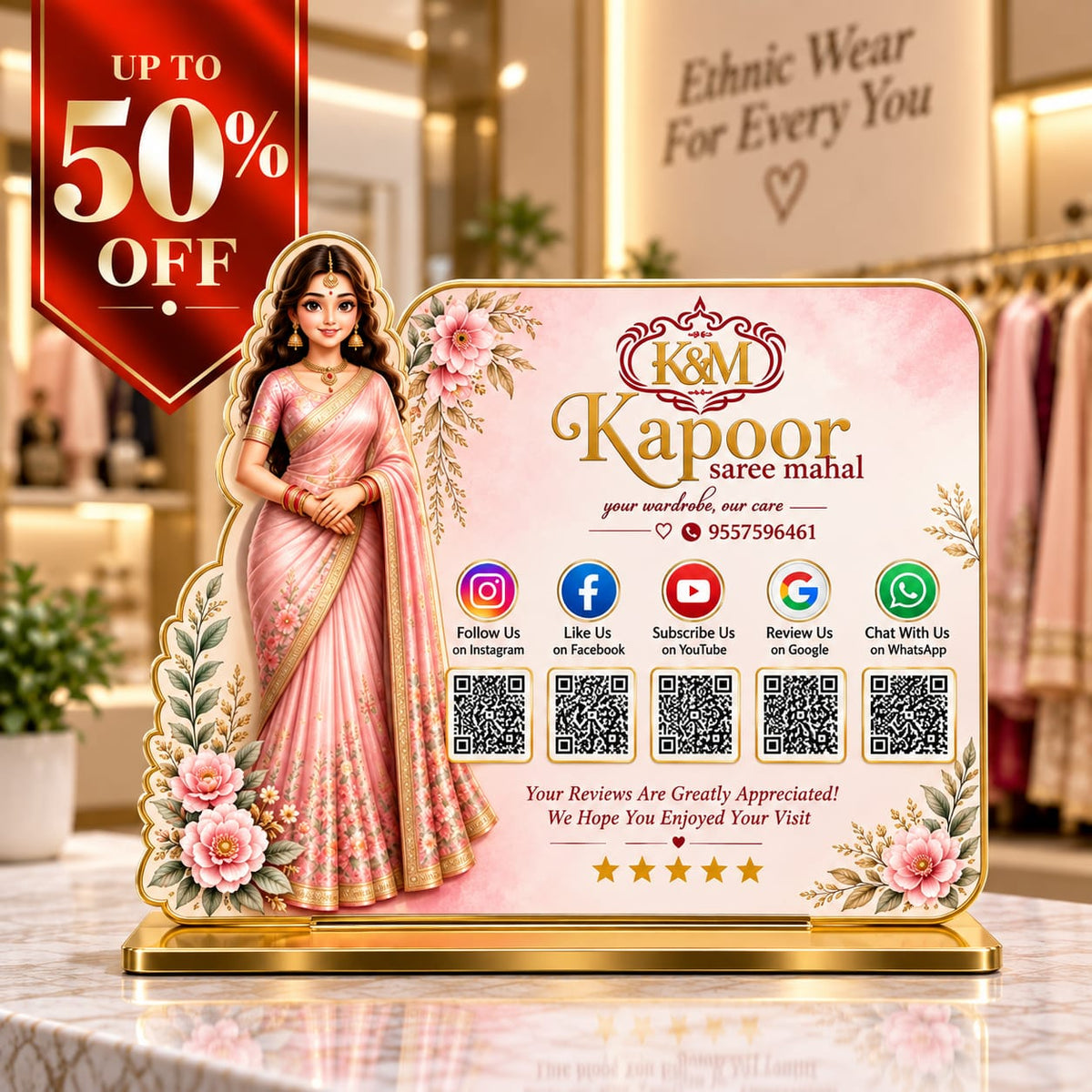 5QR Custom Standee - Clothing Edition
