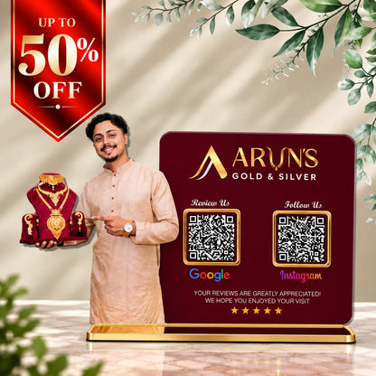2QR Custom Standee For Jeweller