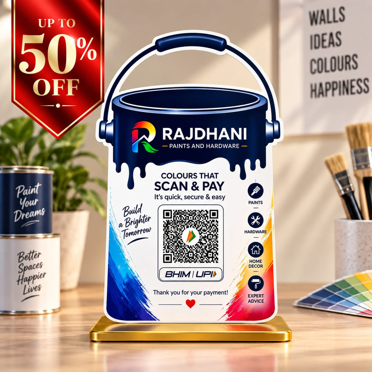 1QR Custom Standee - Paint Shop