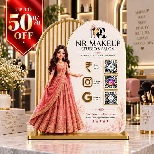 3QR Custom Standee - Makeup studio edition