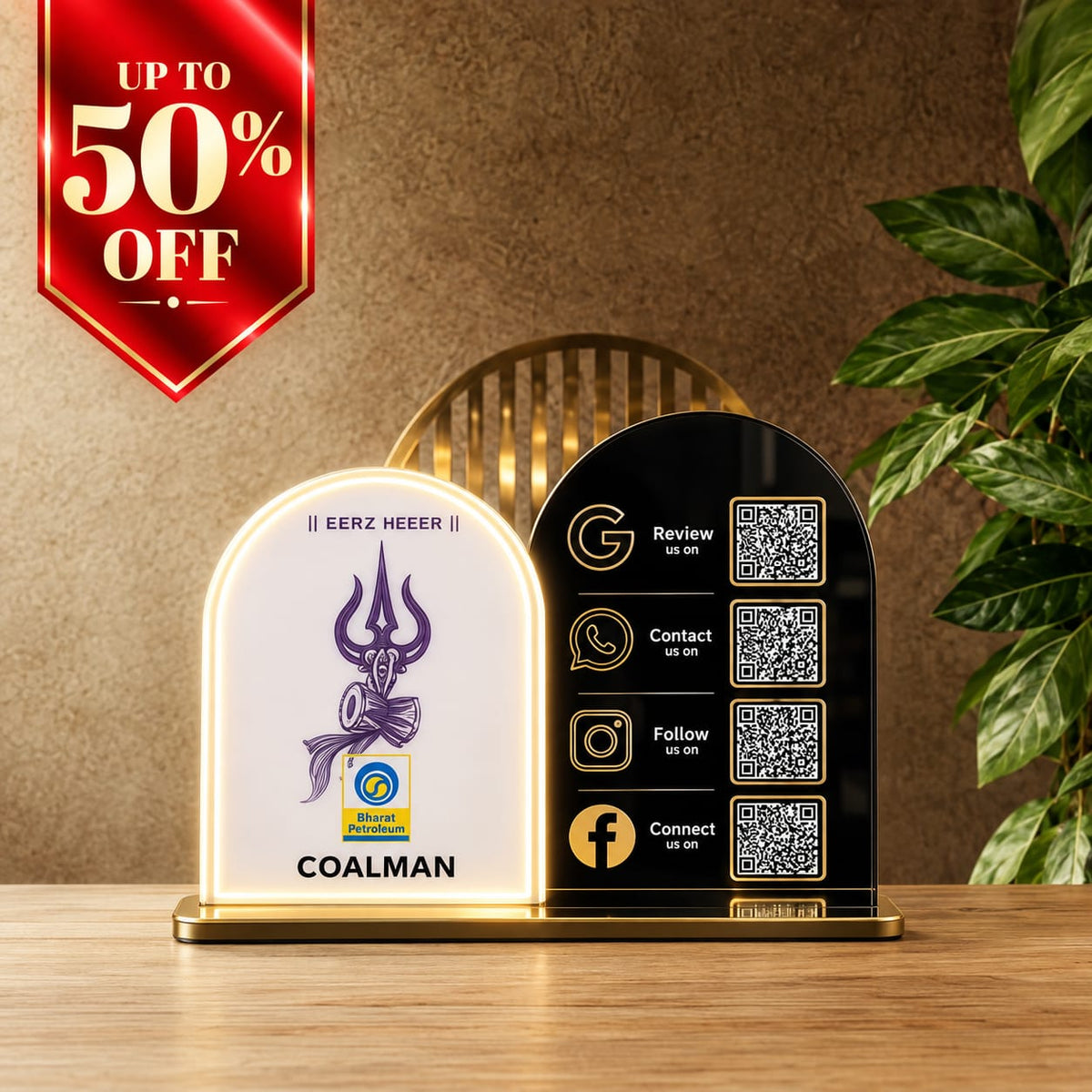 QR Dual Neon Light Standee