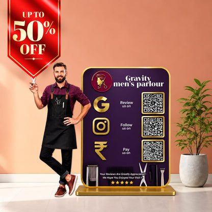 3QR Custom Standee For Saloon