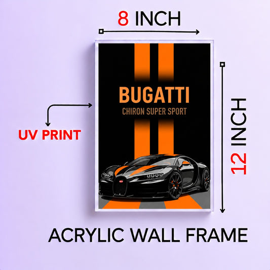 Car Wall Frame | Premium Acrylic Car Wall Frame for Living Room, Bedroom