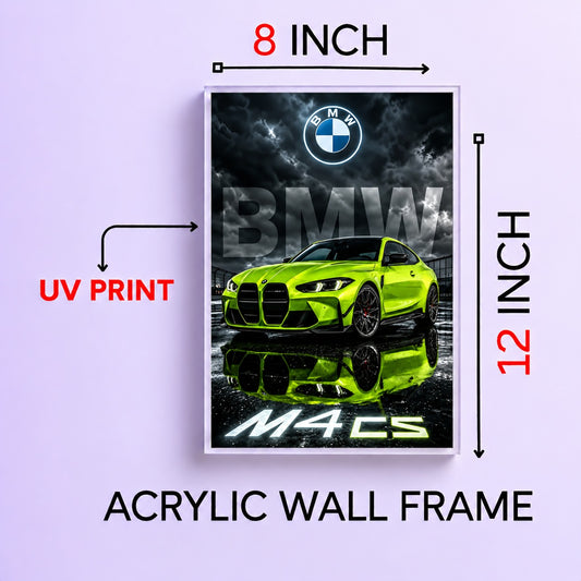 M4 CS Car Wall Frame | Premium Acrylic M4 CS Wall Frame for Living Room, Bedroom