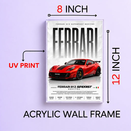 Luxury Car Wall Frame | Premium Acrylic Luxury Wall Frame for Living Room, Bedroom