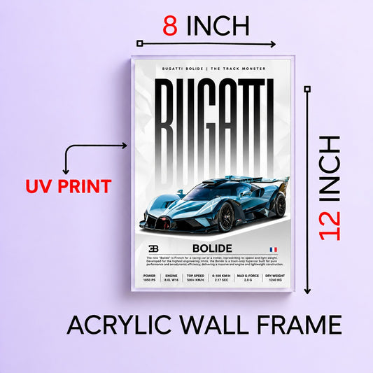 Luxury Car Wall Frame | Premium Acrylic Luxury Wall Frame for Living Room, Bedroom