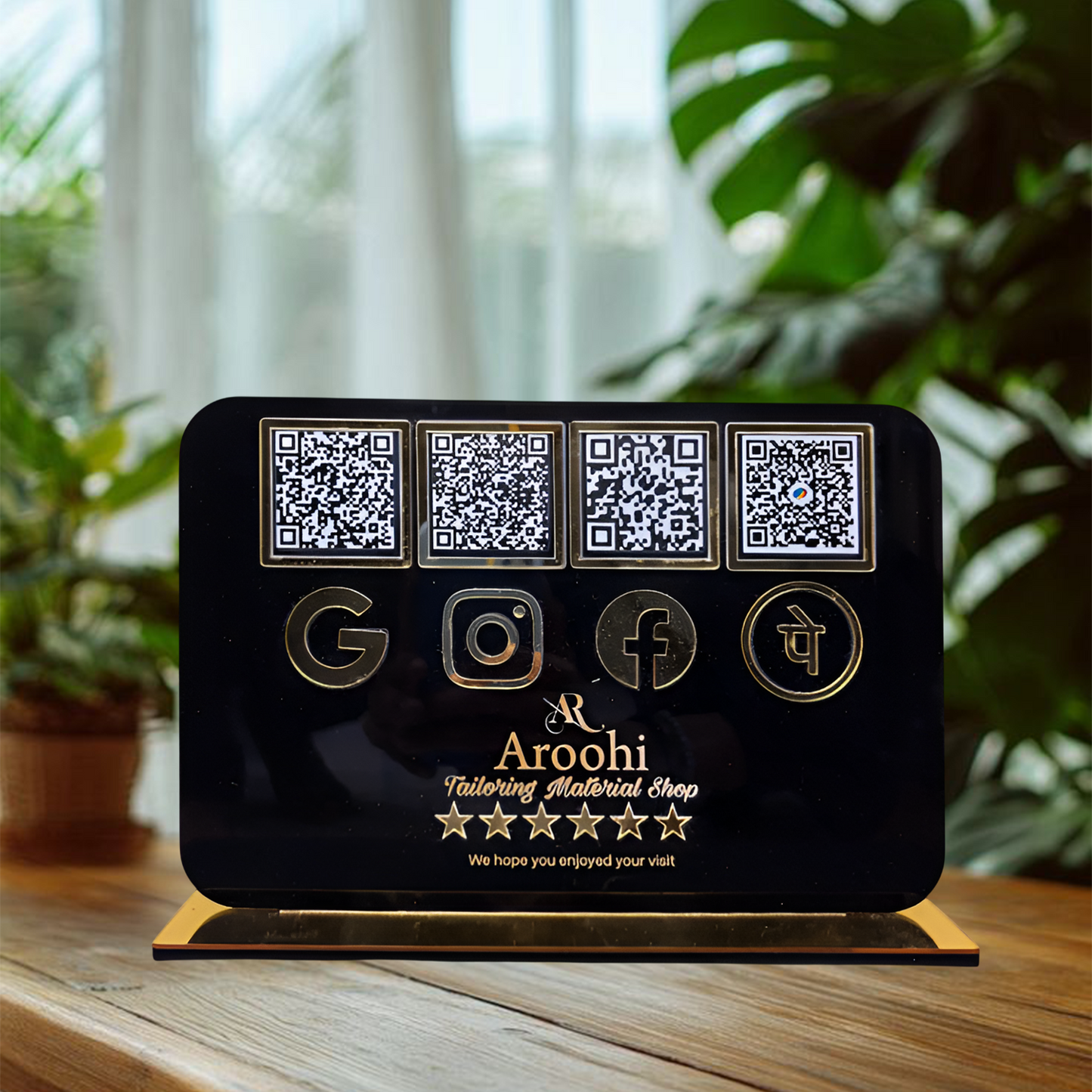 4QR Black Standee - Landscape