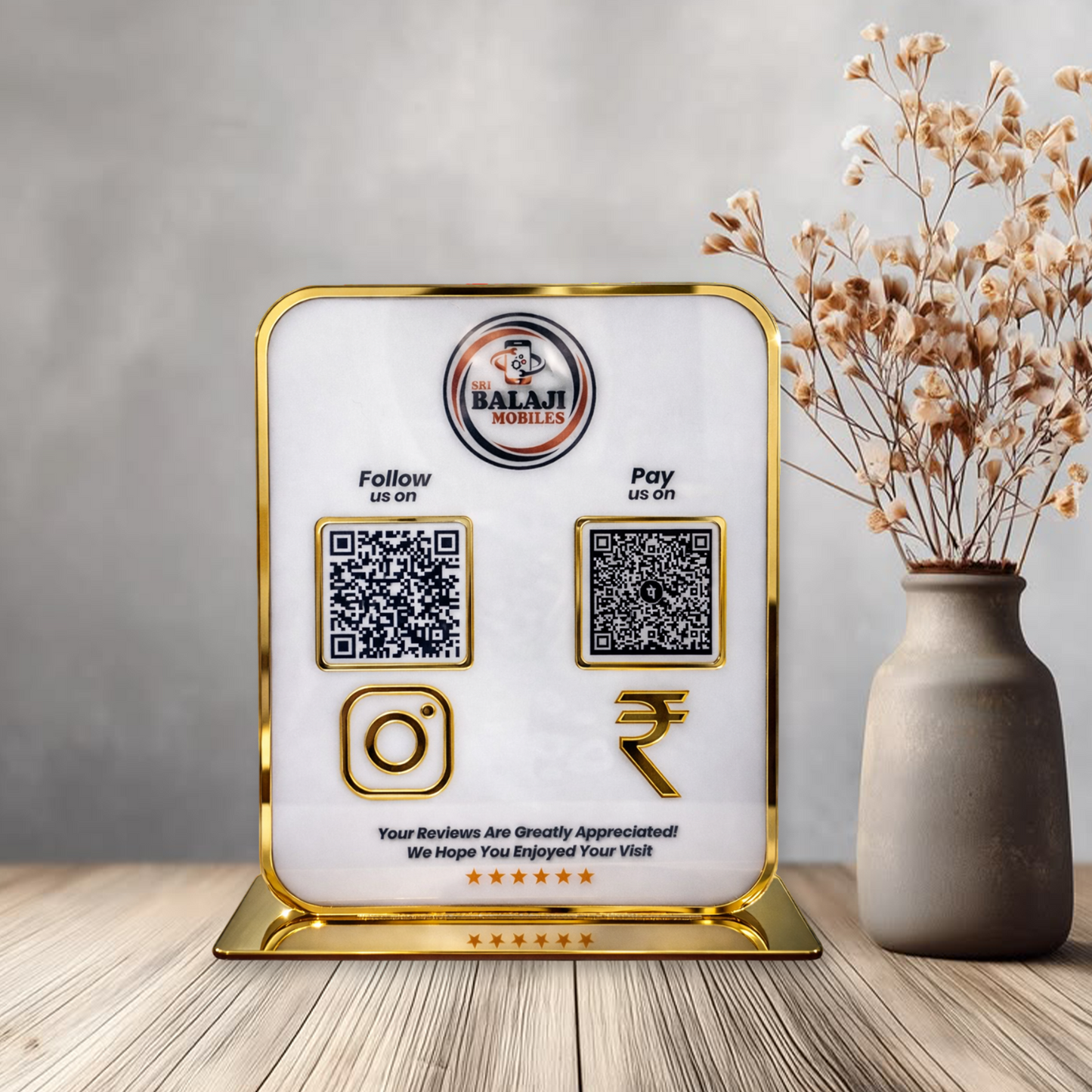 2QR Black Standee