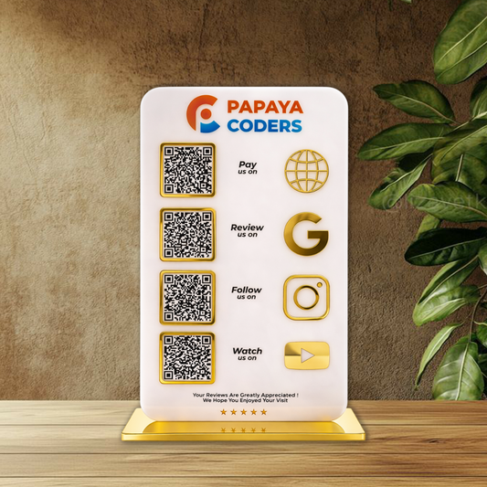 4QR White/Black Standee - Portrait